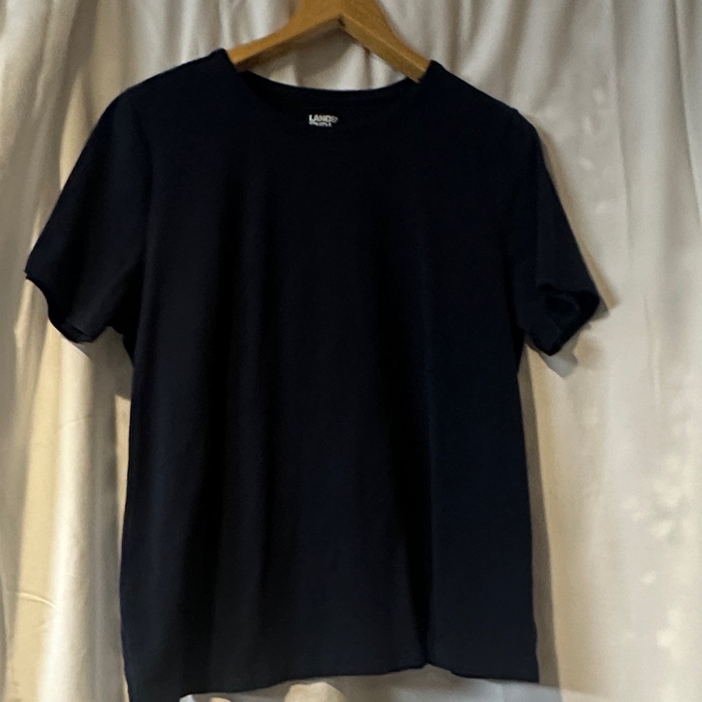 Lands' End Women's Navy Short Sleeve Tee 1X